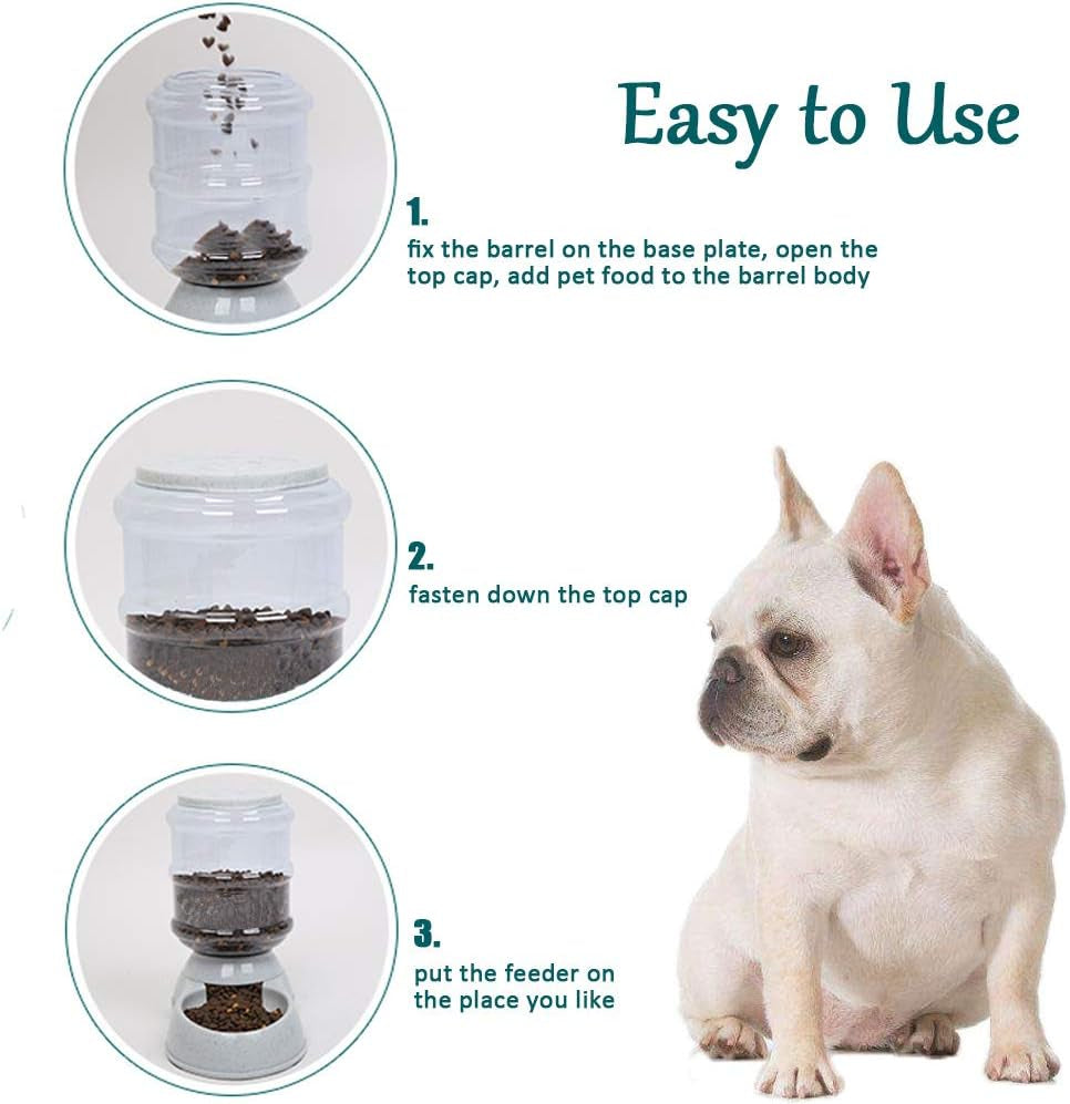 1-Gallon Gravity Pet Feeder – Automatic Food Dispenser for Cats & Small Dogs