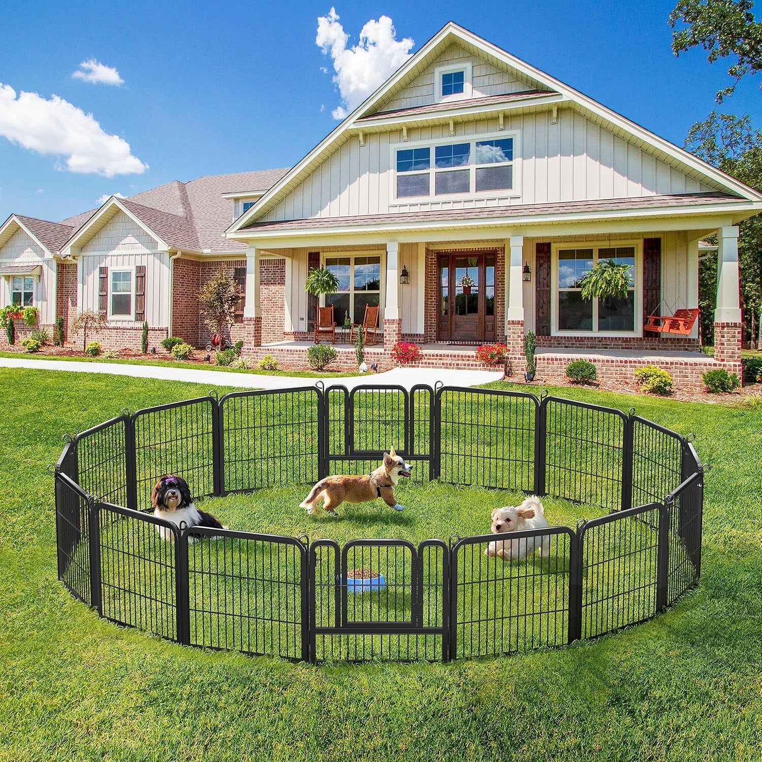24'' Heavy-Duty Dog Playpen – Foldable 16 Panel Pet Fence