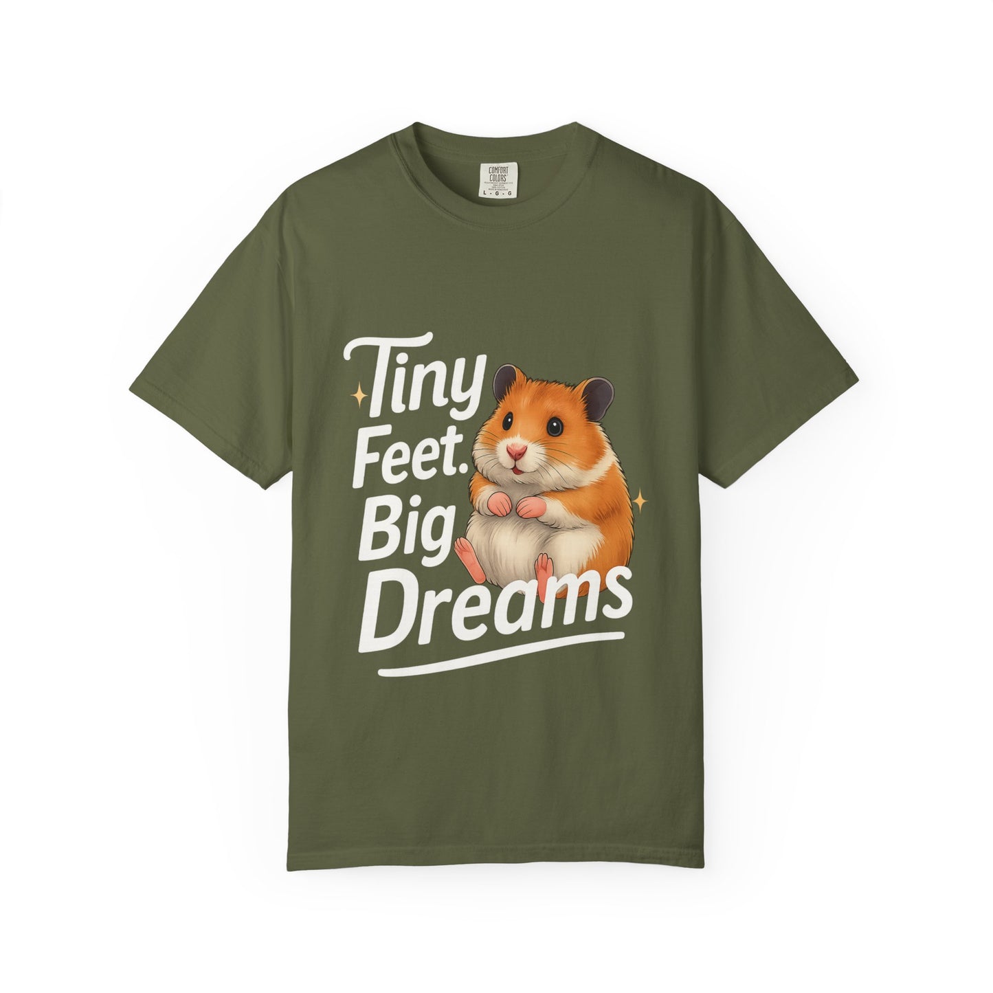 Tiny Feet, Big Dreams T-shirt | Cute Animal Tee, Gift for Hamster Lovers, Funny Pet Shirt, Unisex Casual Wear Hemp
