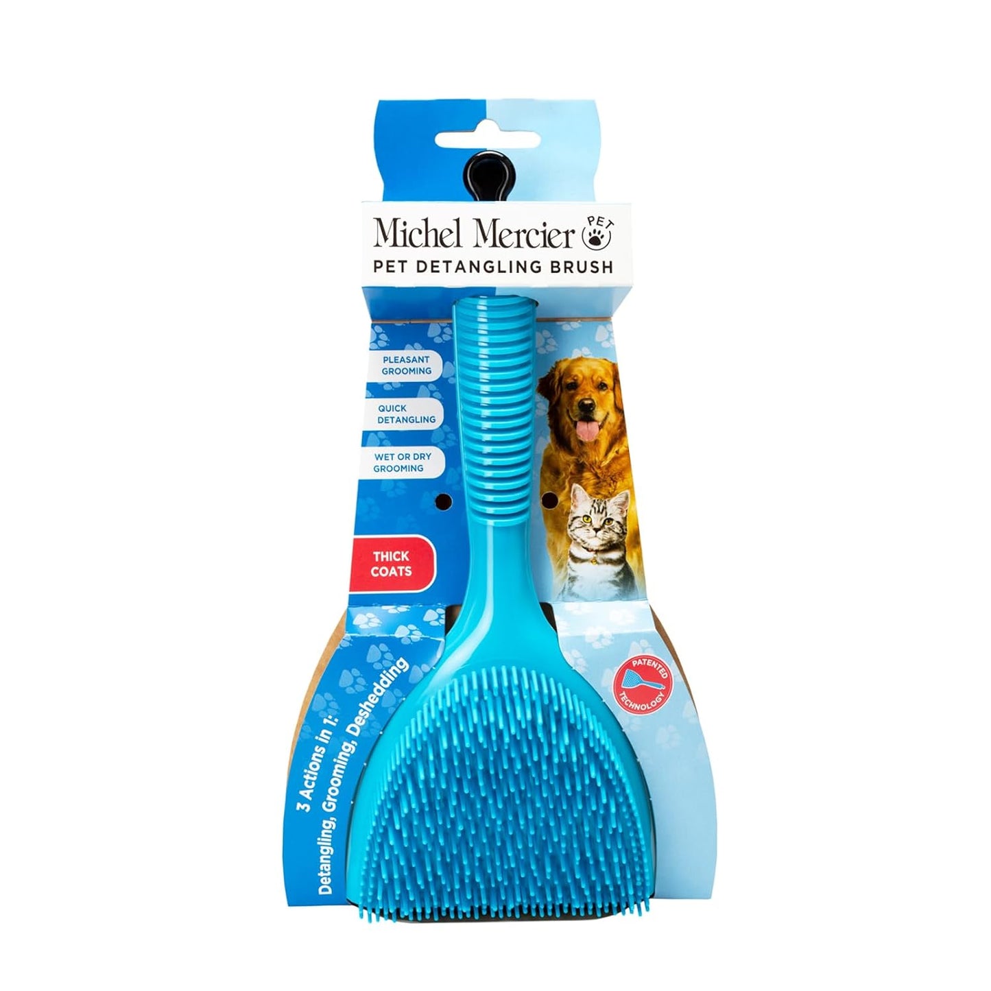 Pet Grooming Brush – Deshedding Tool for Dogs & Cats + Tick Remover