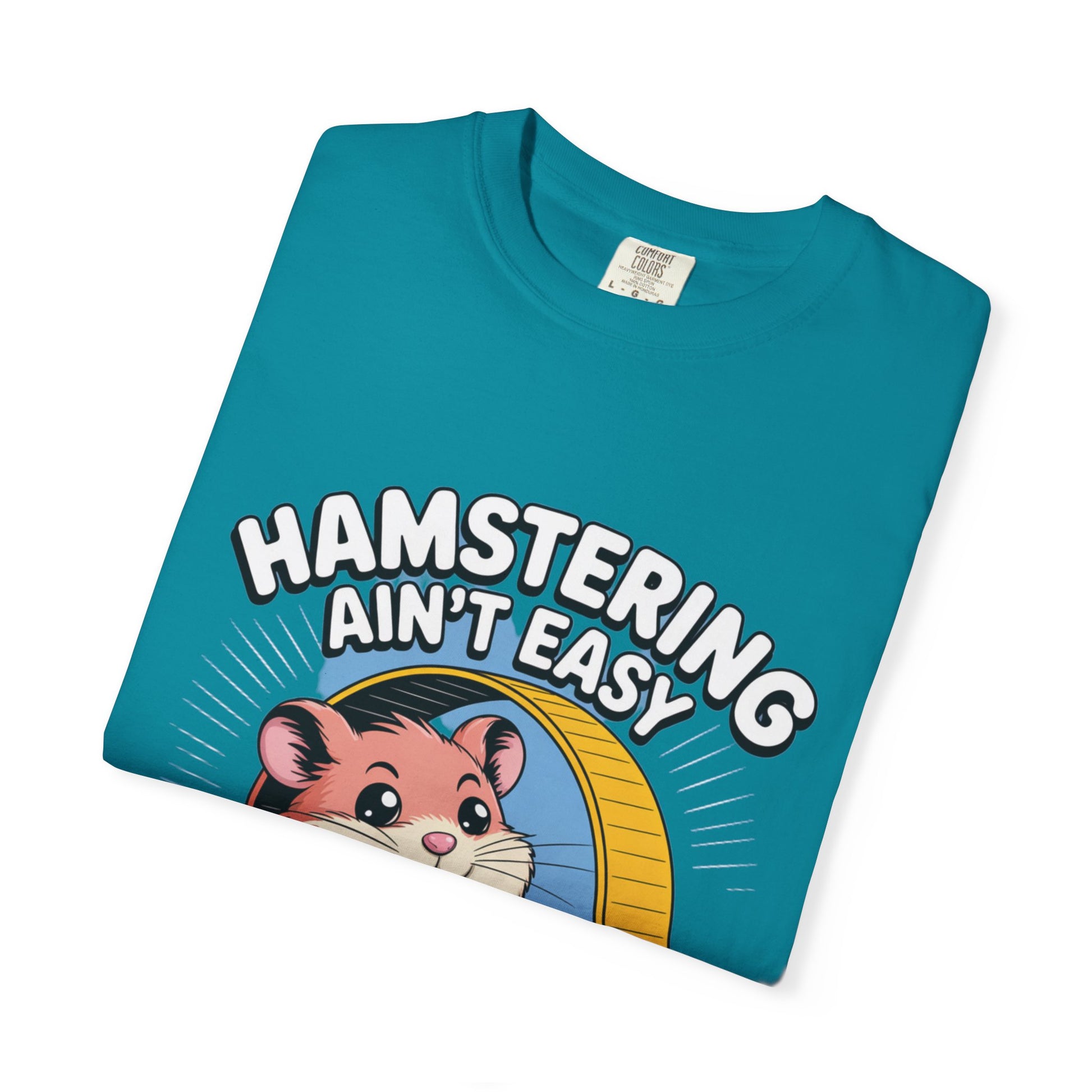 Cute Hamster Unisex T-Shirt - Fun Pet Lover Tee, Gift for Animal Lovers, Hamstering Ain't Easy Shirt, Casual Wear, Cute Humor Shirt