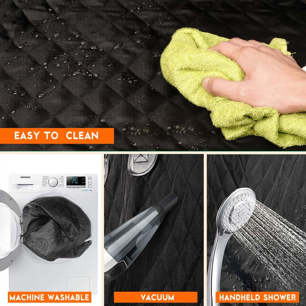 Waterproof Dog Car Seat Cover – Black, Non-Slip & Scratch-Resistant