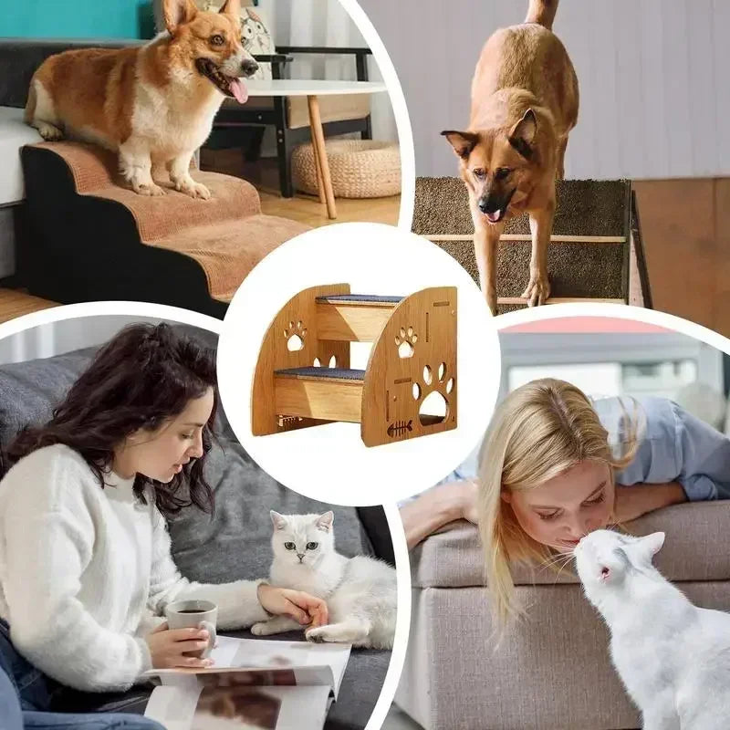 Non-Slip Wooden Dog Ramp &amp; Stairs for Senior Dogs – Beds &amp; Couches