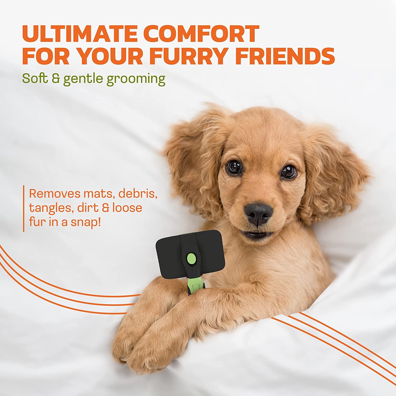 Self-Cleaning Slicker Brush – Grooming & Deshedding Tool for Cats & Dogs