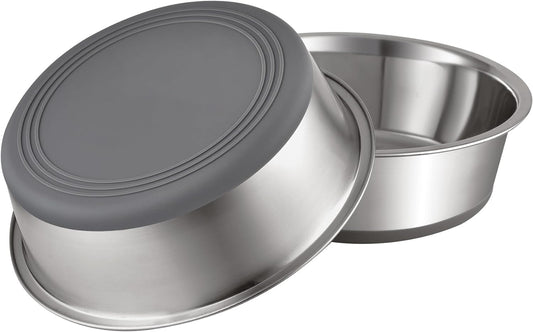 PEGYY11 Nonslip Stainless Steel Dog Cat Bowls, 2 US Cup, 2 Count 2 Cup