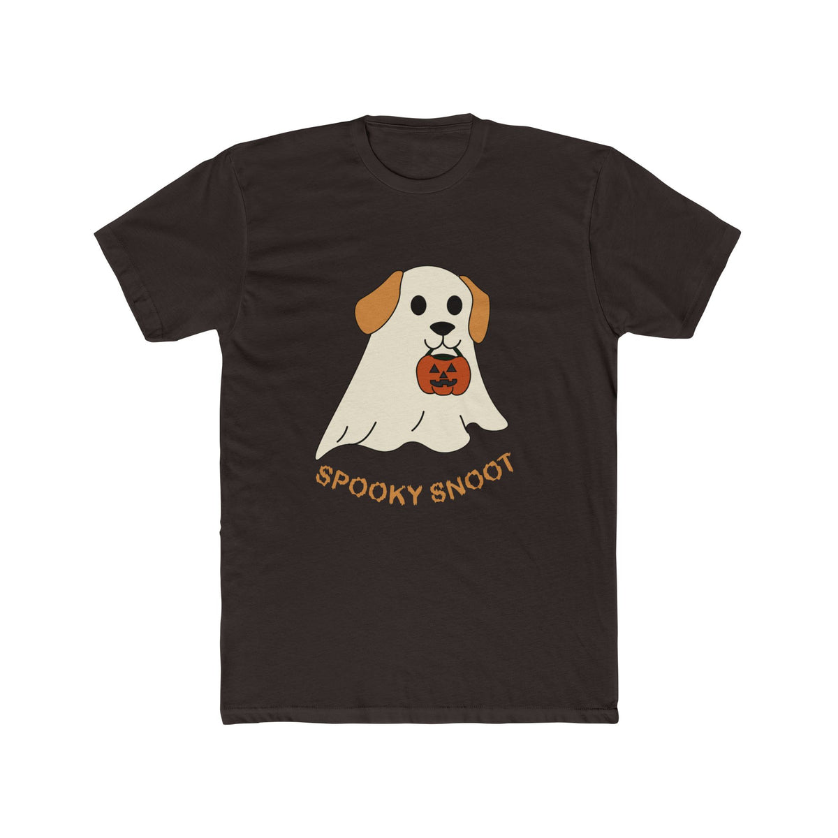 Spooky Snoot Ghost Dog T-Shirt Solid Dark Chocolate