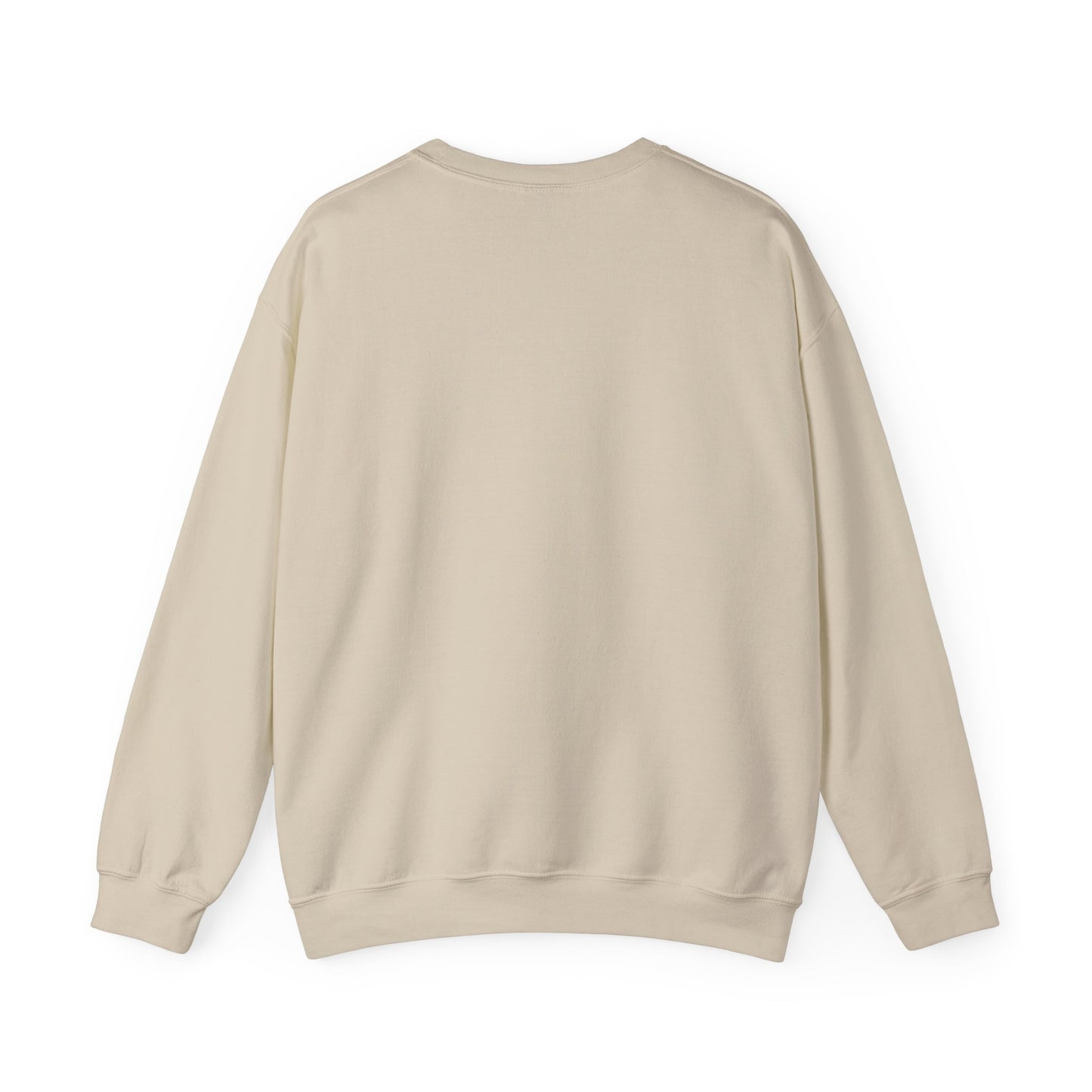 White Crewneck Sweatshirt with Minimalist German Shepherd Sketch — 'Guardian Every Season'