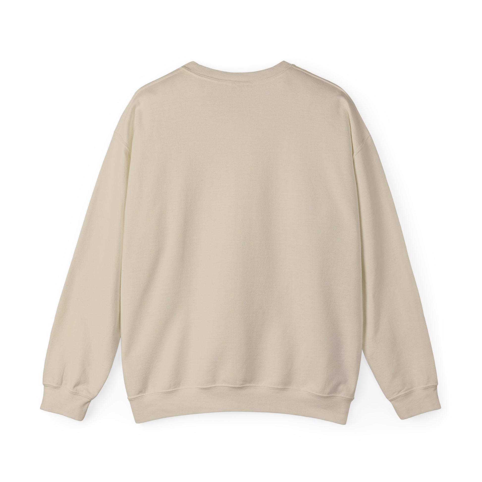 White Crewneck Sweatshirt with Minimalist German Shepherd Sketch — 'Guardian Every Season'
