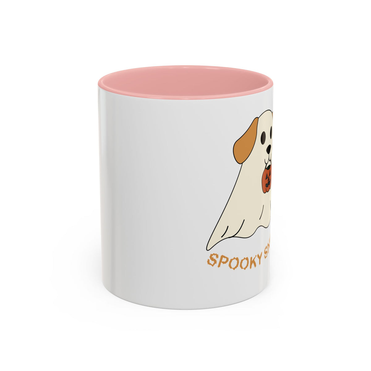 Spooky Snoot Dog Halloween Accent Coffee Mug Pink 11oz