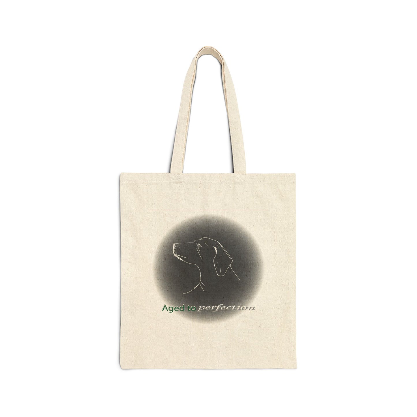 Dog Silhouette Canvas Tote - "Aged to Perfection" Eco-Friendly Shopper