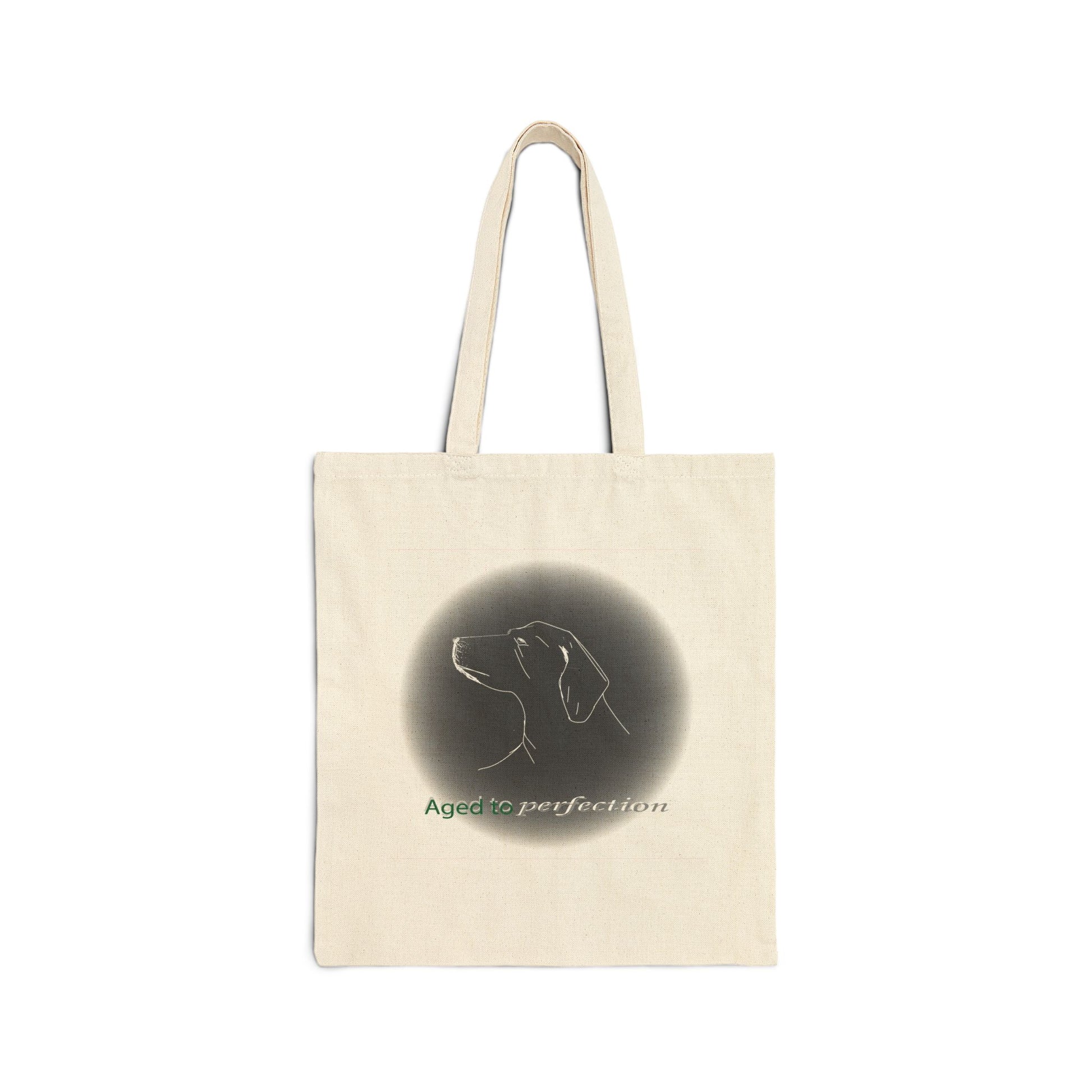 Dog Silhouette Canvas Tote - "Aged to Perfection" Eco-Friendly Shopper