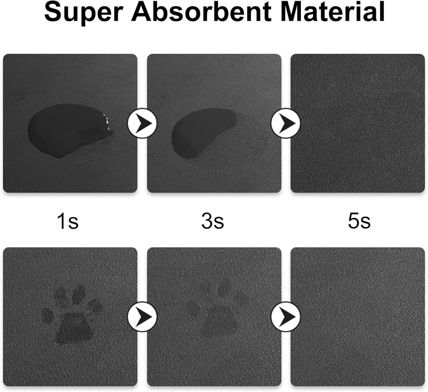 Cat Food Mat for Pet Dog Food Mat, Cat Mat for Food and Water, Cat Feeding Mat Pet Dog Cat Bowl Mat, Non-Slip Super Absorbent, with Multiple Cat Heads Logo，18.1 X 11.8 Inches, Dark Grey