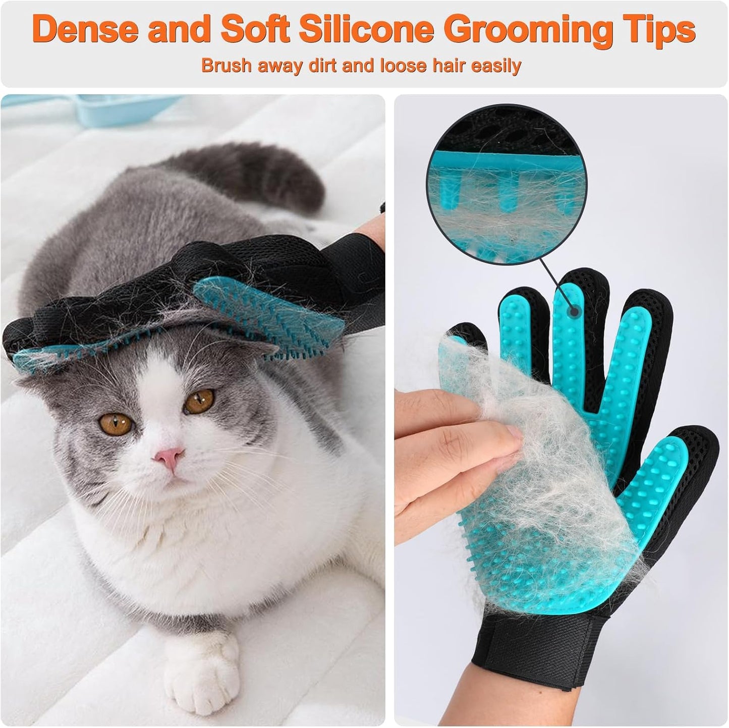 Carpet Rake for Pet Hair Removal, 5FT Reusable Pet Hair Removal Tool with Adjustable Handle, 3 in 1 Lint Remover Dog Cat Fur Remover Broom for Rugs, Mats, Beds, Stairs, Couch