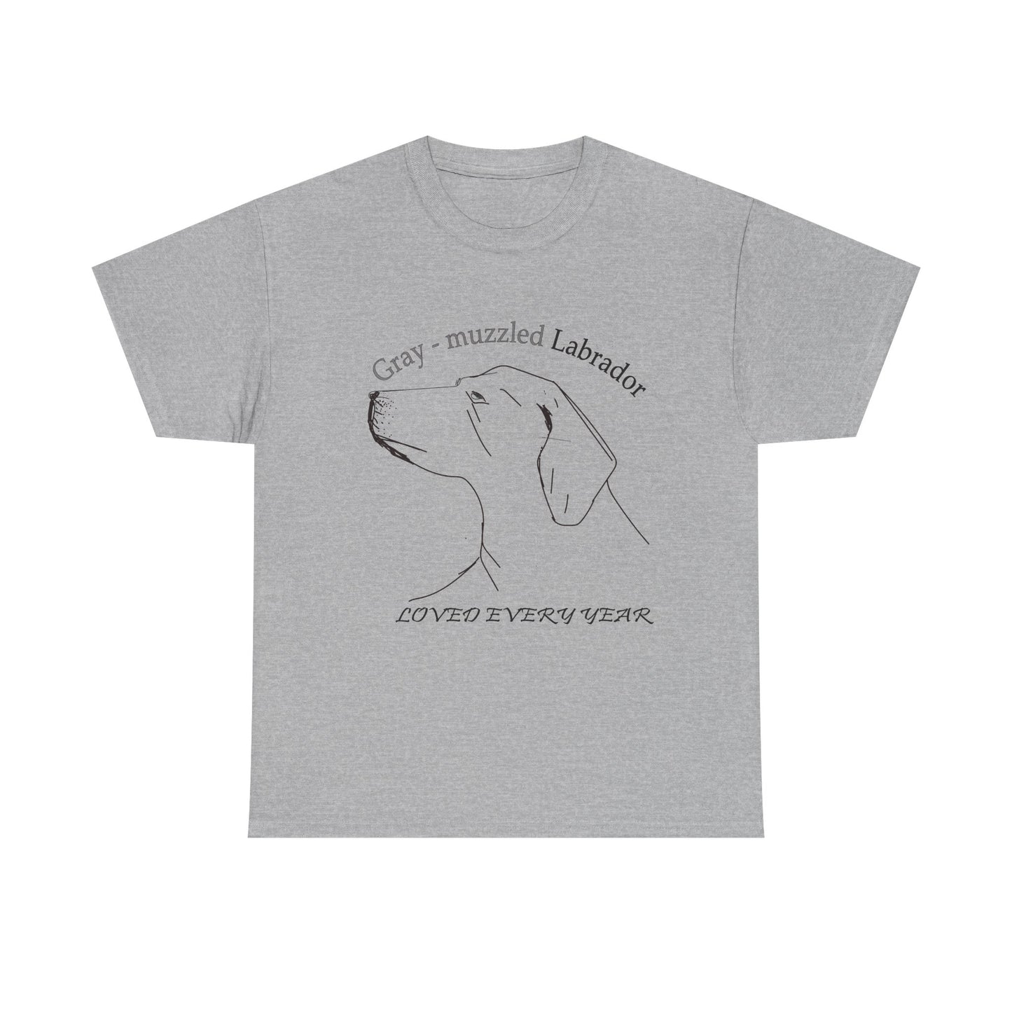 Gray-Muzzled Labrador Tee — "Loved Every Year" Memorial Dog Shirt Sport Grey