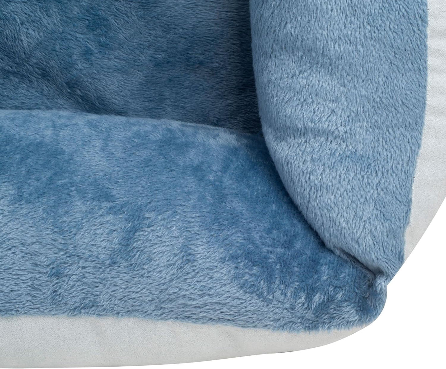 Orthopedic Rectangle Dog Bed – Medium Size with Bolsters (25"x21", Blue)