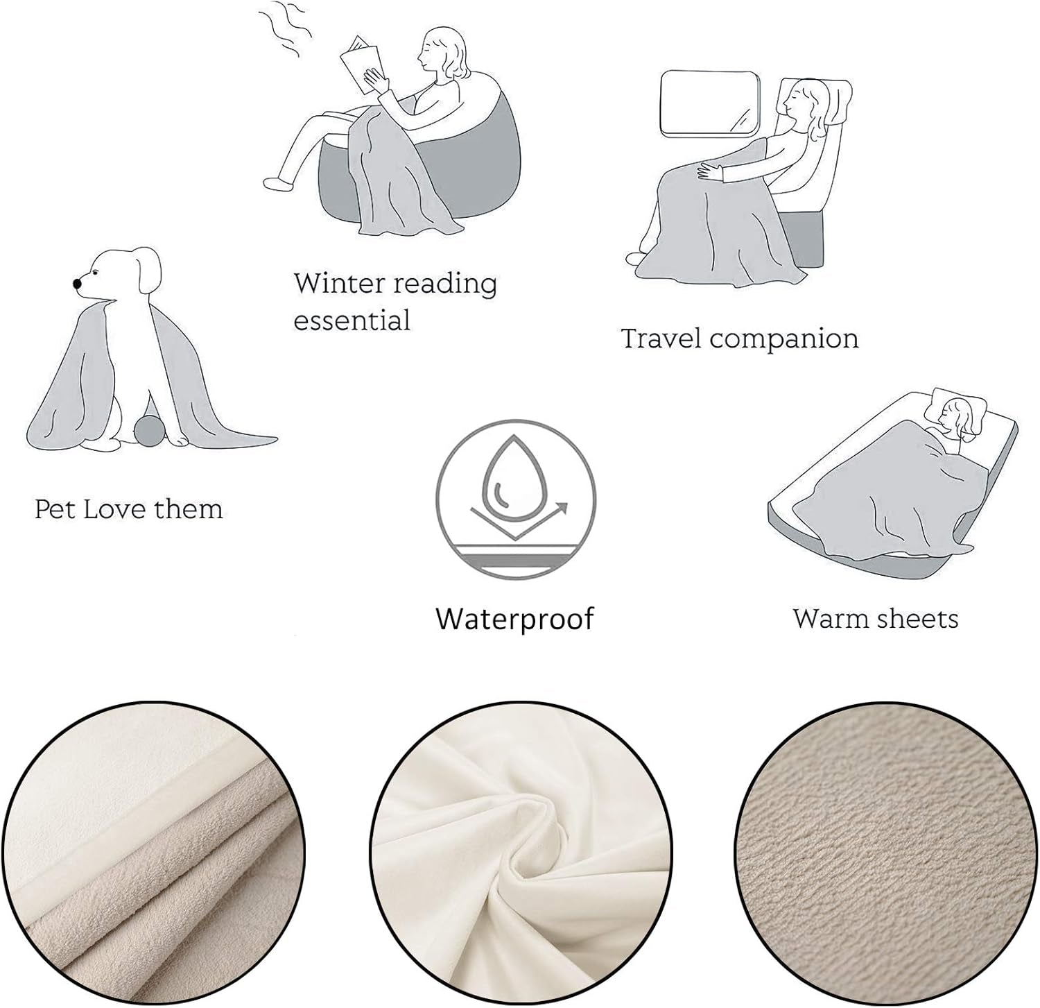 Reversible Waterproof Velvet Pet Blanket – Sofa & Bed Protector (40x60", Beige) - Petgrove Online