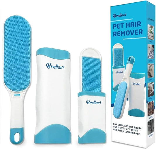 Pet Hair Remover for Clothes: Reusable Dog Cat Fur Lint Removal Brush for Clothes Furniture Couch Carpet Bed Car Seat - Self-Cleaning for Pet Owners Friends Families - Home Travel Use Fresh Blue Fresh Blue 1 Pack