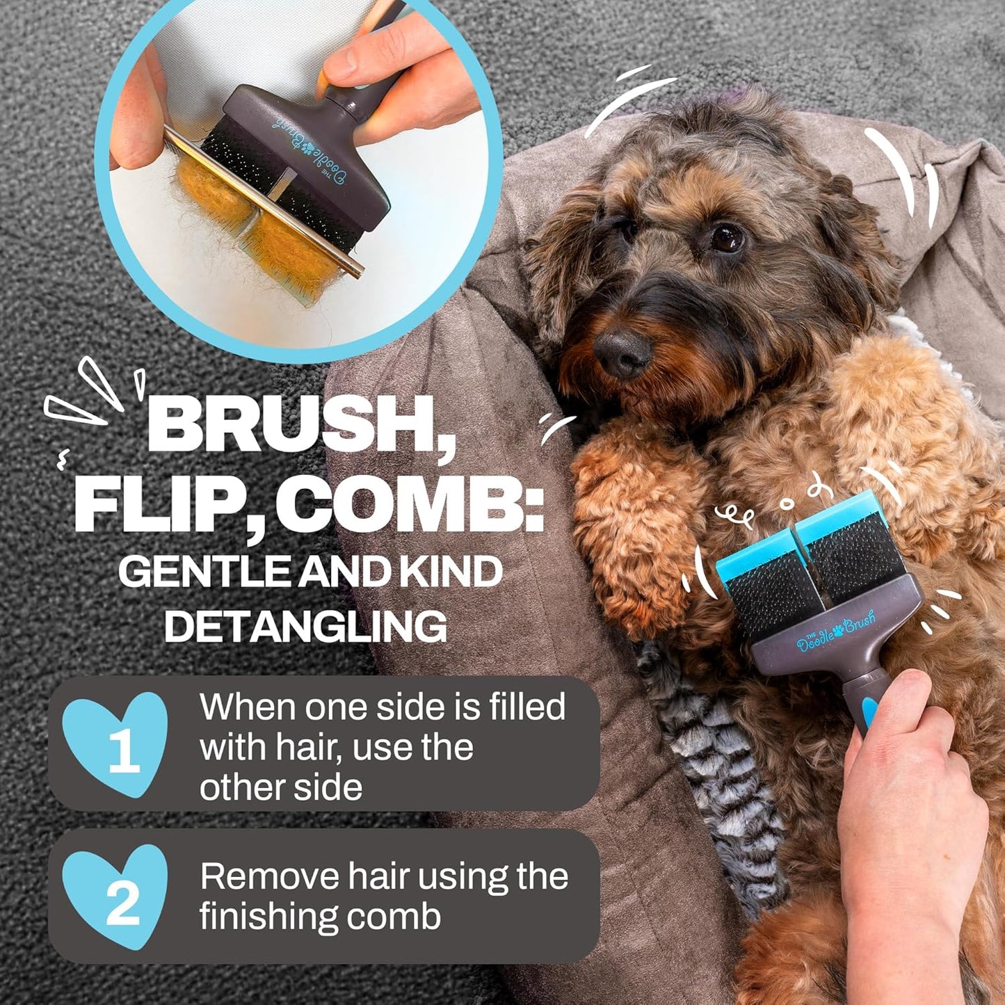 Double-Head Doodle Dog Slicker Brush – Grooming Tool for Long-Haired Breeds
