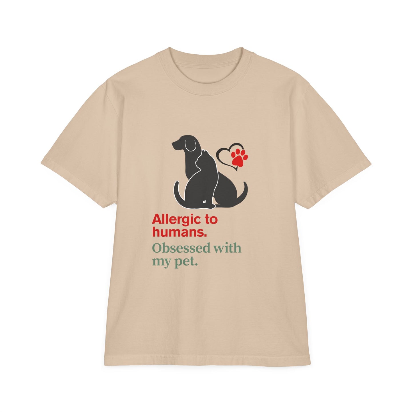 Dog Lover's Humor T-Shirt - Allergic to Humans, Pet Lover Tee, Gift for Dog Owners, Cute Dog Shirt, Casual Pet Apparel