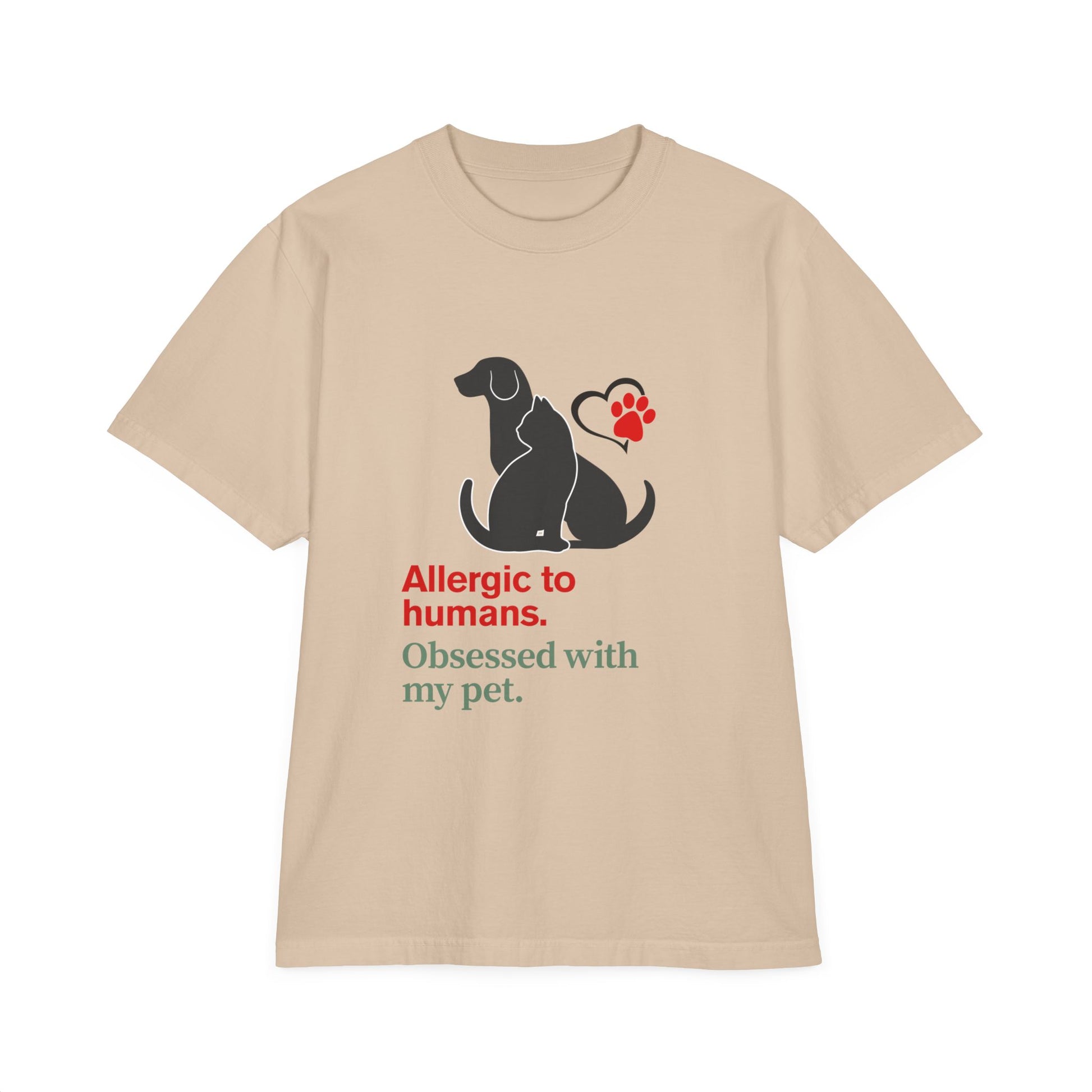 Dog Lover's Humor T-Shirt - Allergic to Humans, Pet Lover Tee, Gift for Dog Owners, Cute Dog Shirt, Casual Pet Apparel