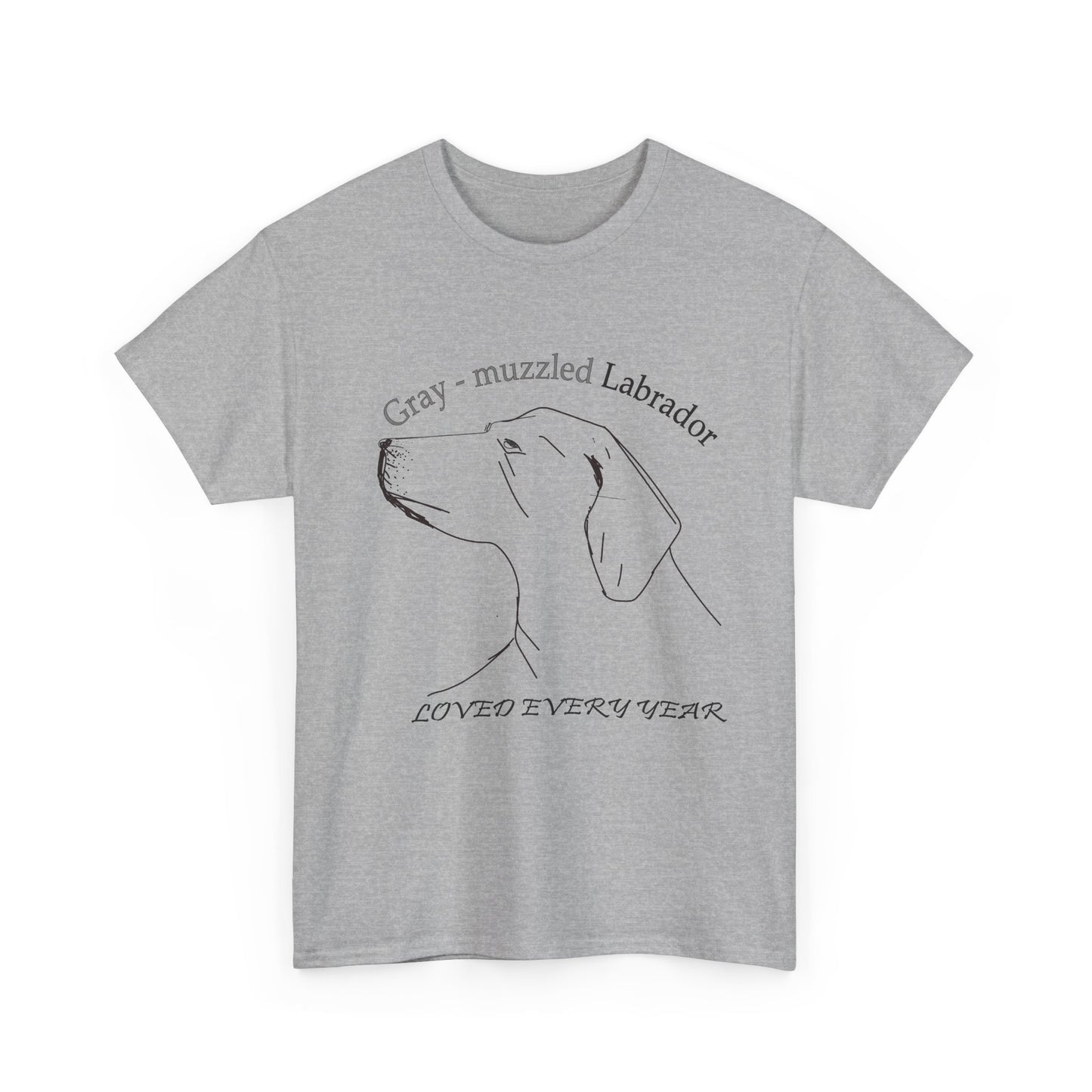 Gray-Muzzled Labrador Tee — "Loved Every Year" Memorial Dog Shirt