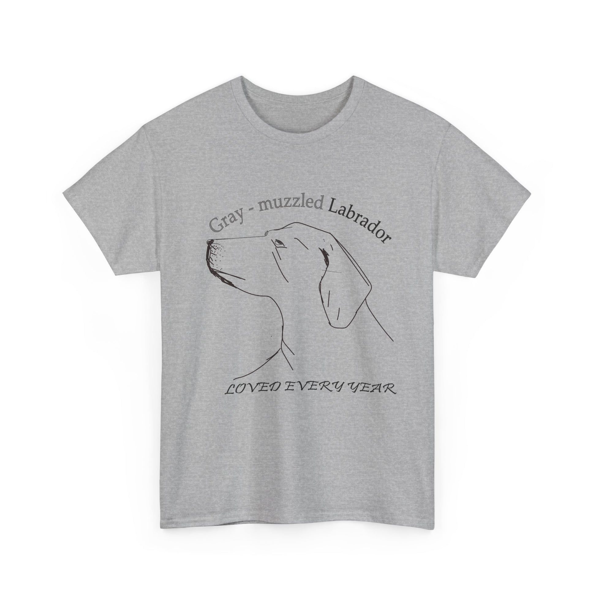 Gray-Muzzled Labrador Tee — "Loved Every Year" Memorial Dog Shirt