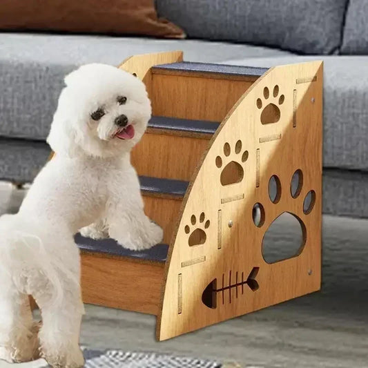 Non-Slip Wooden Dog Ramp &amp; Stairs for Senior Dogs – Beds &amp; Couches Default Title