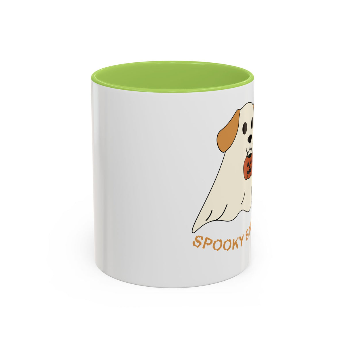 Spooky Snoot Dog Halloween Accent Coffee Mug Light Green 11oz