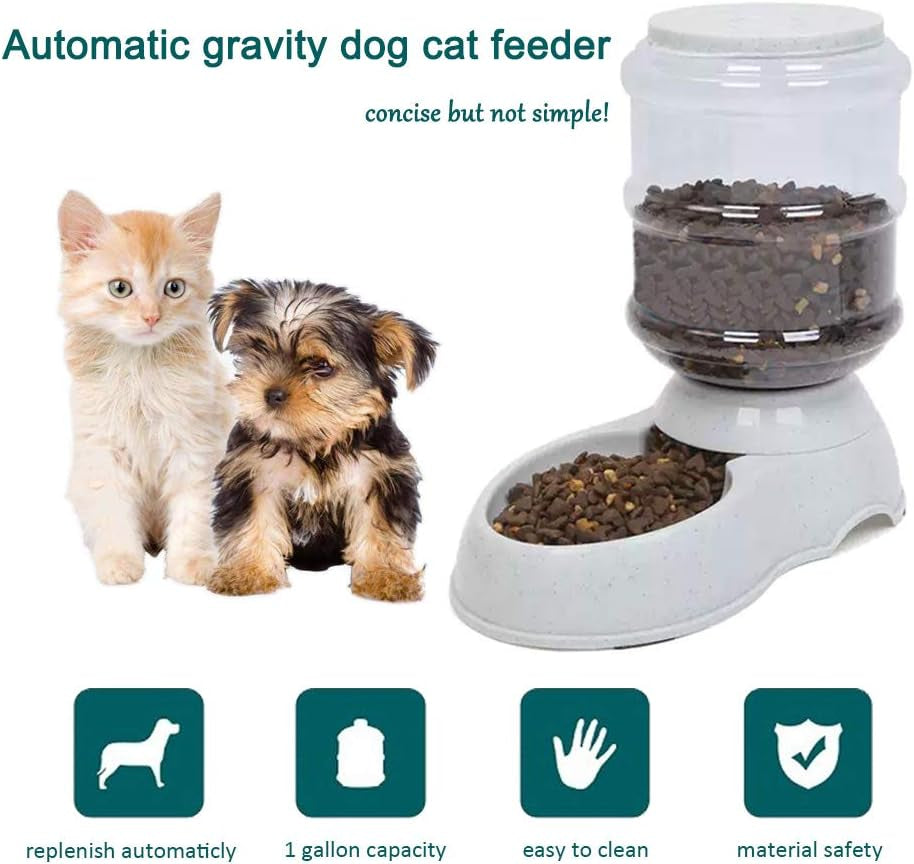1-Gallon Gravity Pet Feeder – Automatic Food Dispenser for Cats & Small Dogs