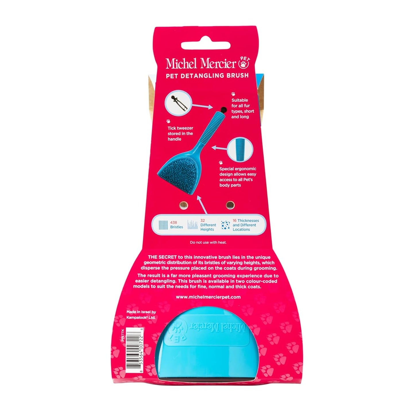 Pet Grooming Brush – Deshedding Tool for Dogs & Cats + Tick Remover