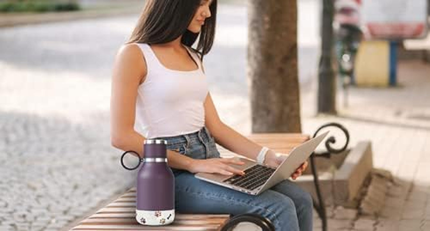 Dog Travel Bowl & 1.1L Insulated Water Bottle Combo – Leak-Proof & Stylish