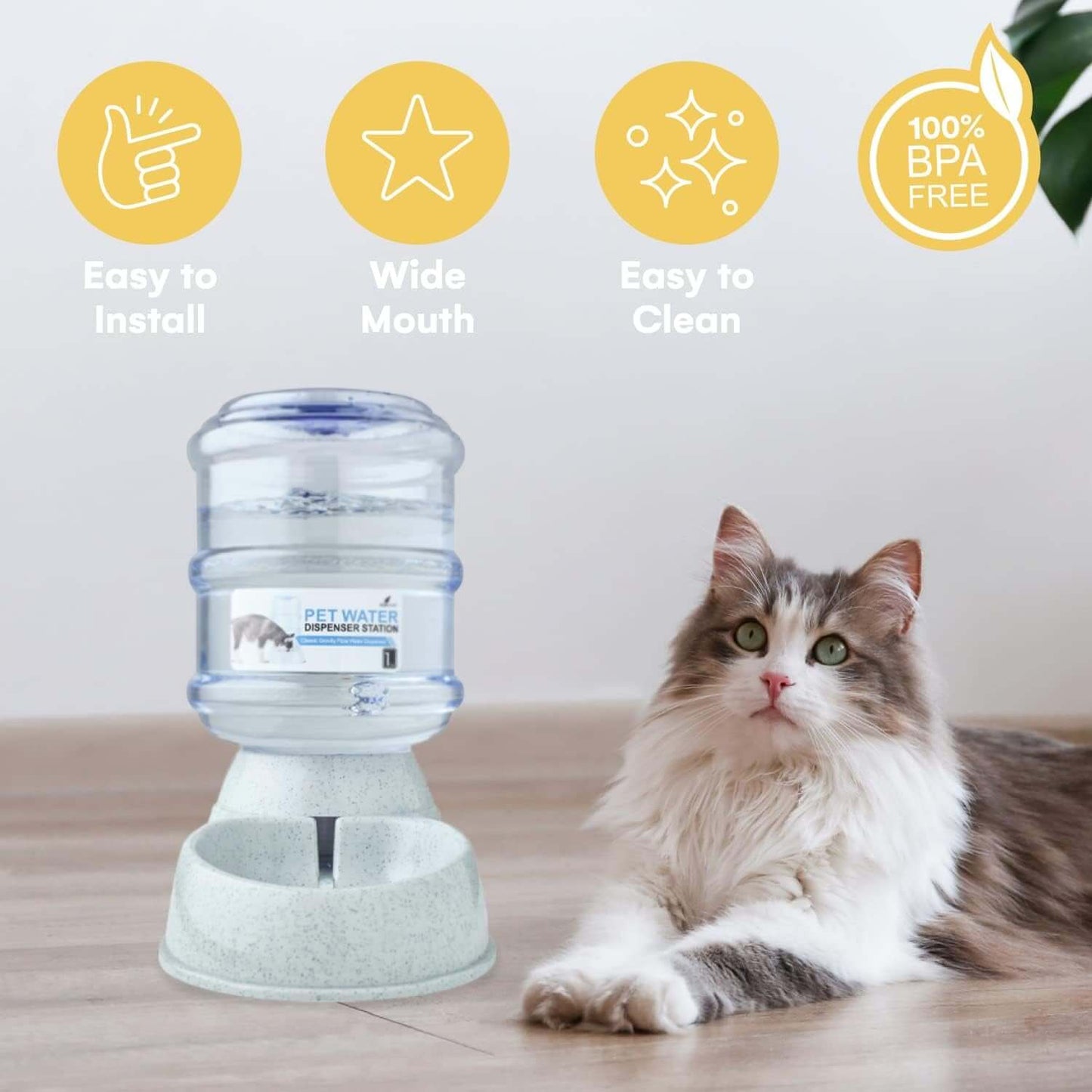 Automatic Pet Feeder & Water Dispenser – 1.3 Gallon, Spill-Free Design