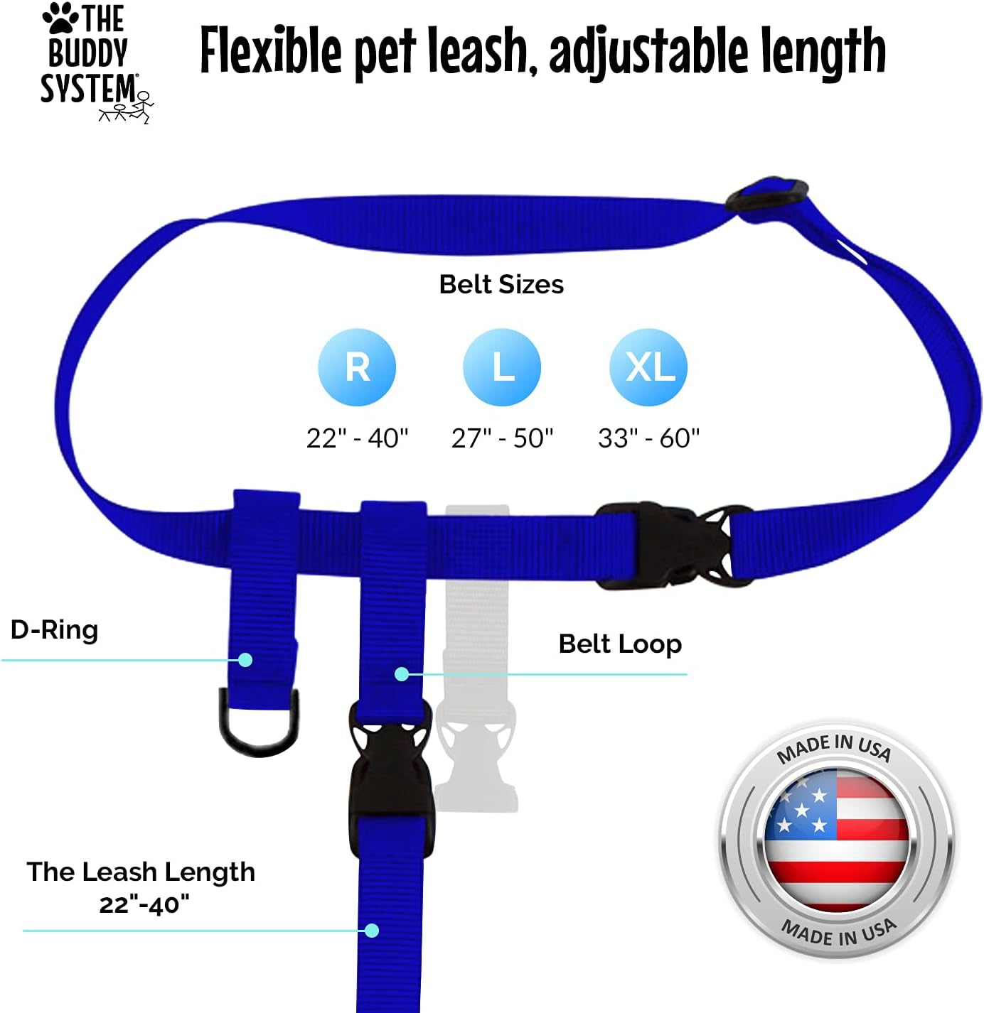 Hands-Free Running Dog Leash – Bungee Training Leash with Waist Belt