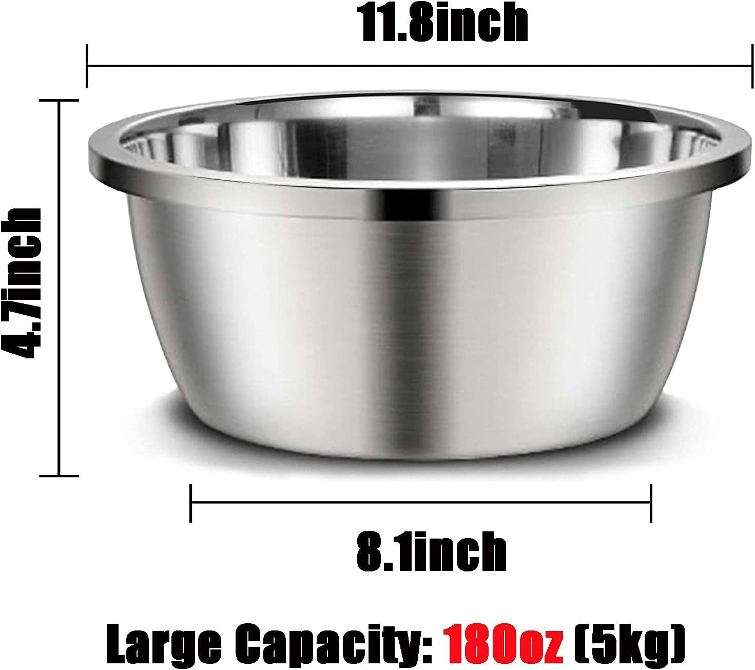 176oz Large Stainless Steel Dog Bowl Set – No-Spill 2-Pack for Food & Water