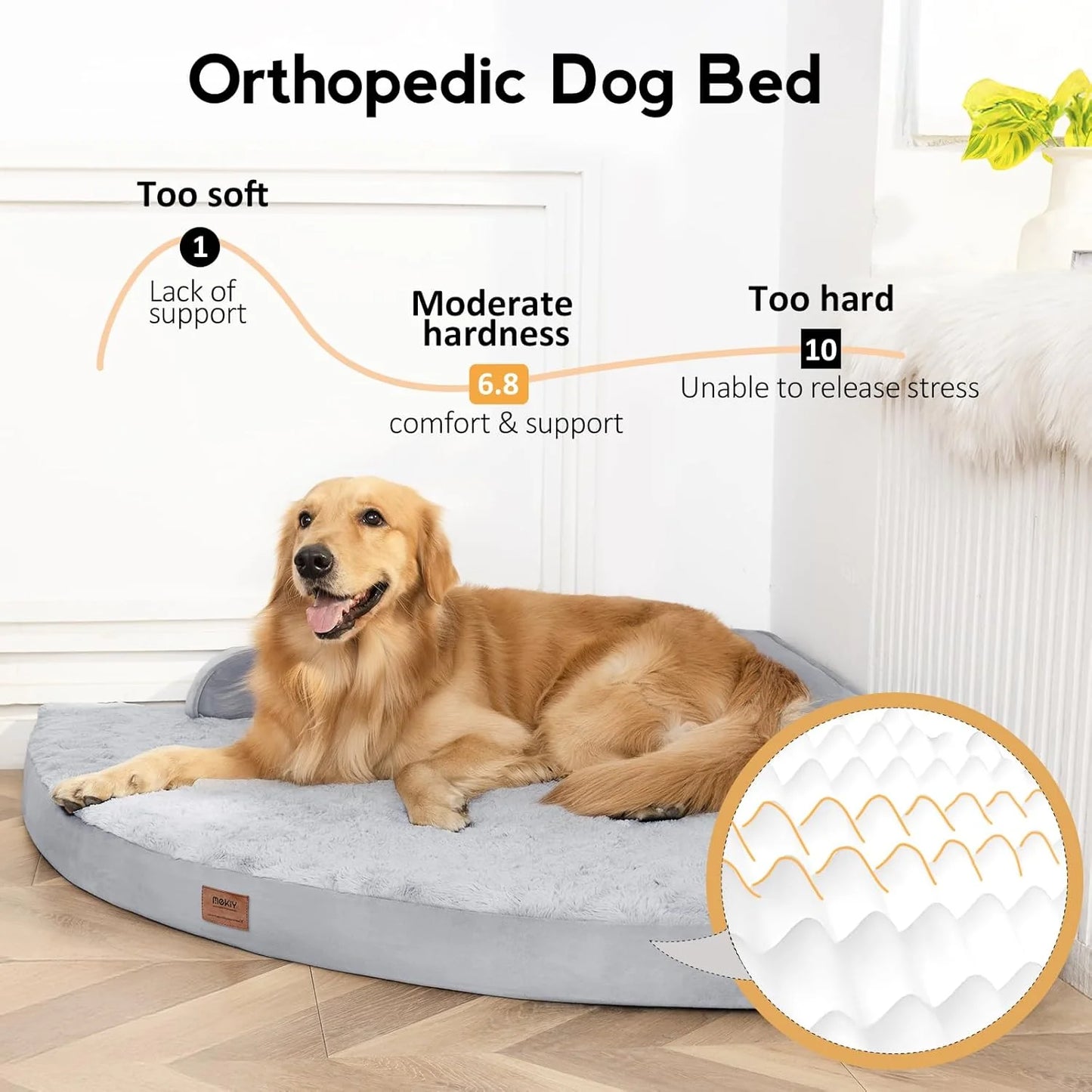 Orthopedic Memory Foam Dog Bed for Senior Dogs – Washable, Non-Slip