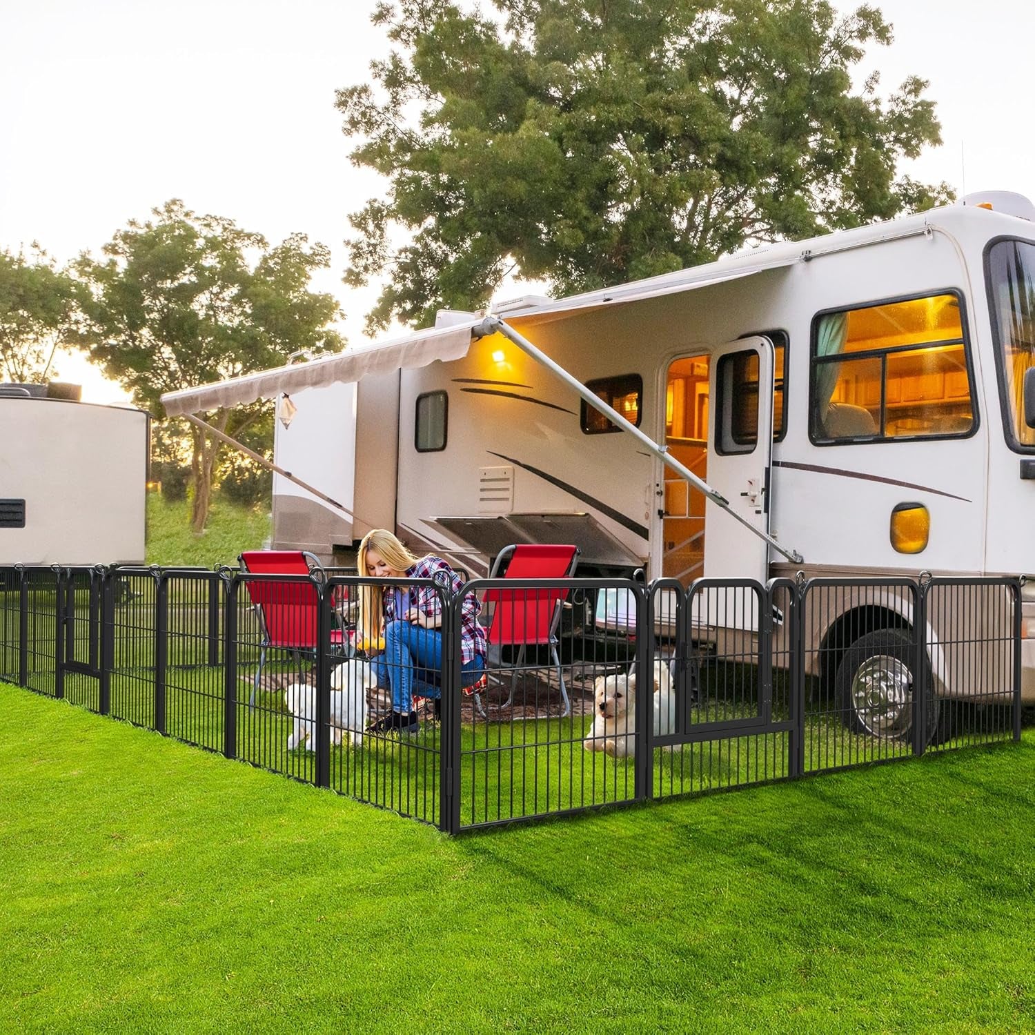 24'' Heavy-Duty Dog Playpen – Foldable 16 Panel Pet Fence