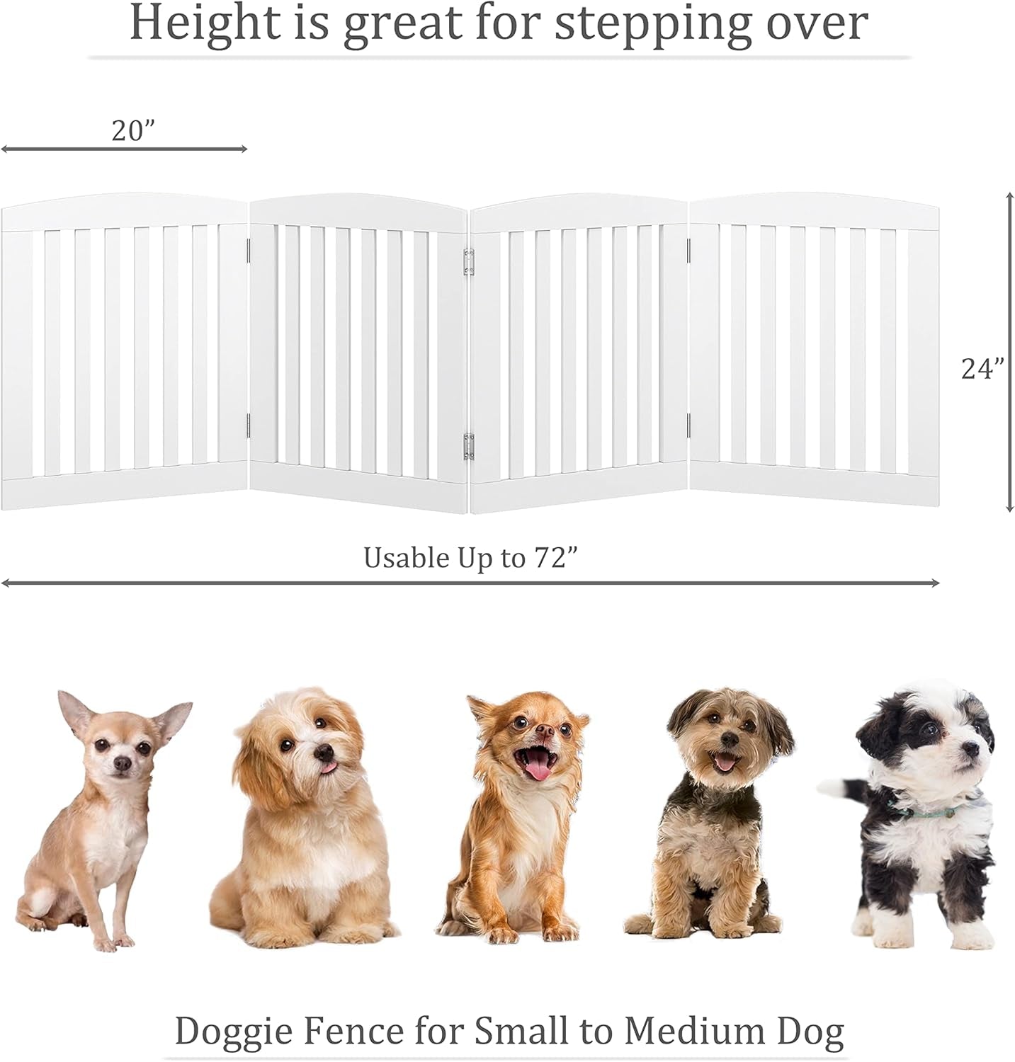 Foldable 24'' Wooden Dog Gate – 4-Panel Indoor Pet Divider - Petgrove Online