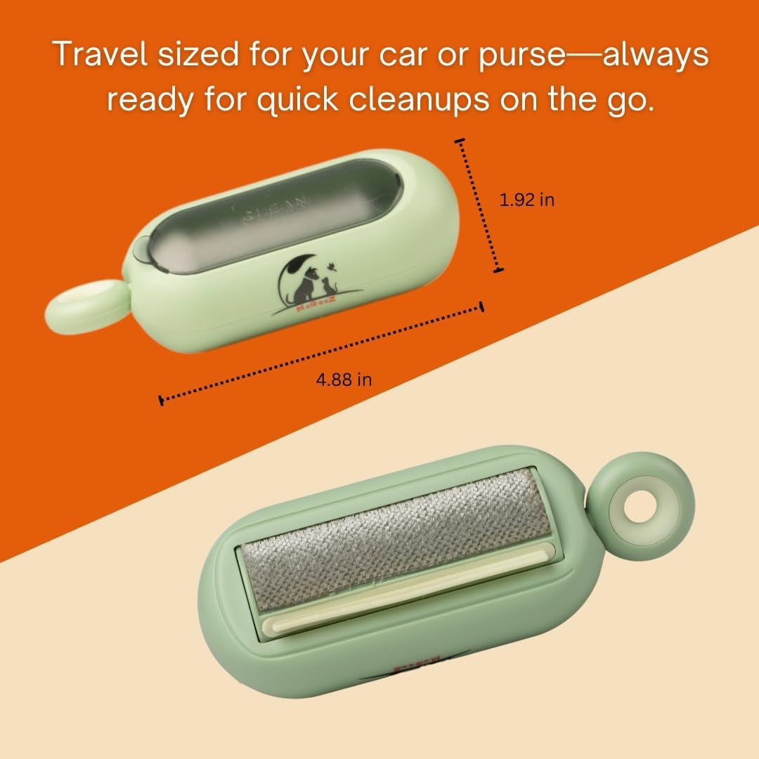 Pet Hair Remover plus Bonus Compact Reusable Roller Bundle for Dog Hair & Cat Hair Cleaning from Bedding, Furniture, Car Seats, and Clothing