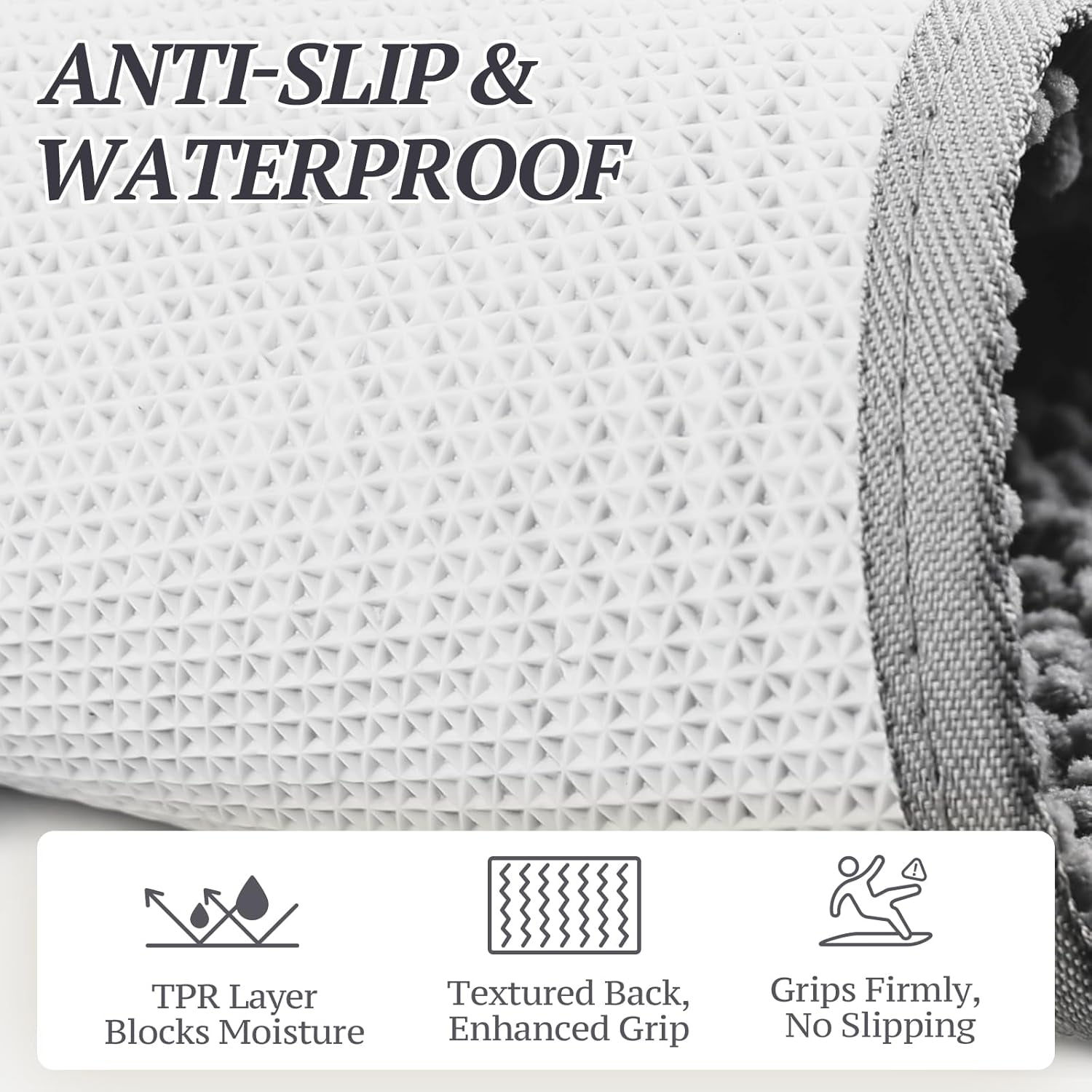 Dog- Door Mat Absorpmax Dog Mat for Muddy Paw, 35 × 25", Grey | Mud Rug with Non Slip Backing for Indoor & Outdoor, Washable Soft Chenille anti Mud Waterproof