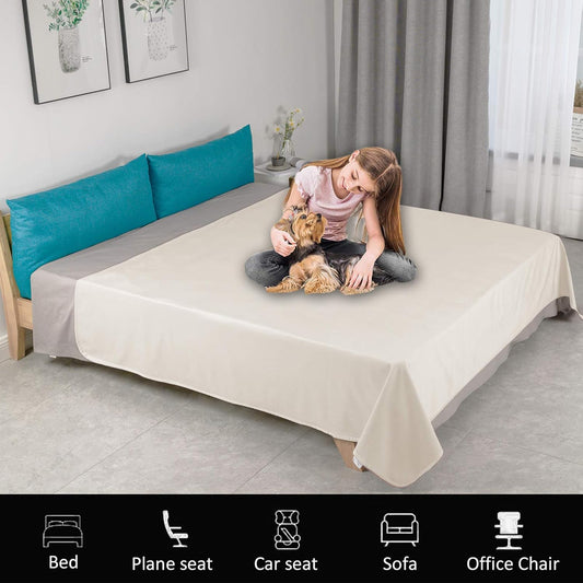 Reversible Waterproof Velvet Pet Blanket – Sofa & Bed Protector (40x60", Beige) - Petgrove Online